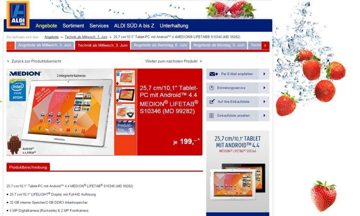 Aldi Süd, Medion Lifetab S10346