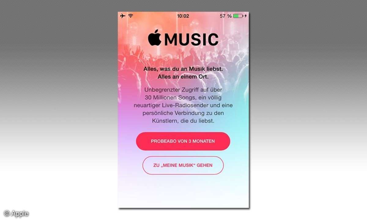 iPhone-Screenshot: Apple Music Probeabo