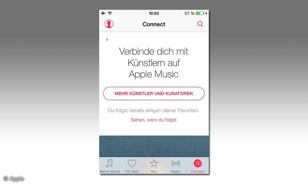 iPhone-Screenshot: Apple Music Connect