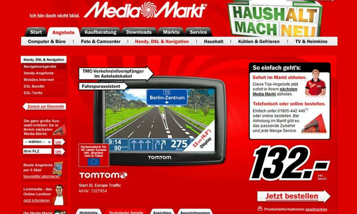 Die Navi-Aktionsangebote vom MediaMarkt KW 14 kommen