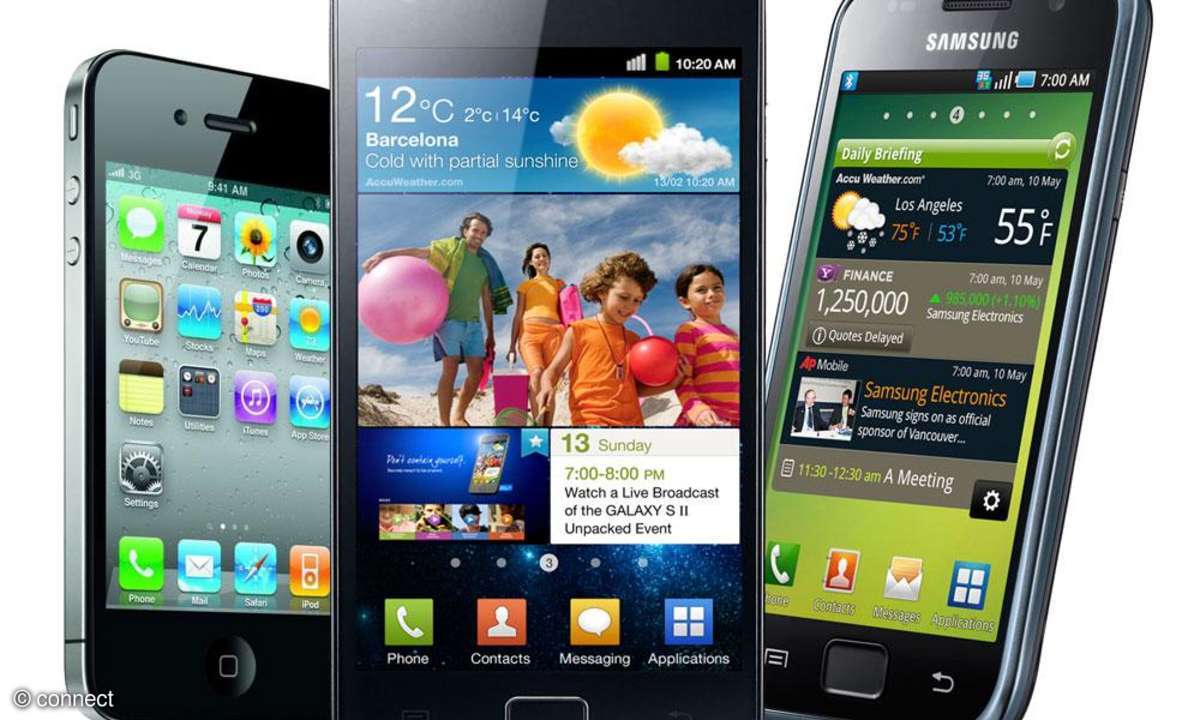 iPhone 4, Galaxy S2, Galaxy S