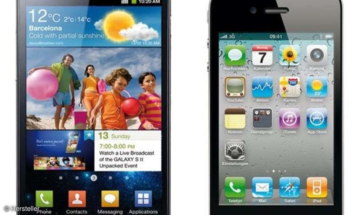 Samsung Galaxy S2 und iPhone 4