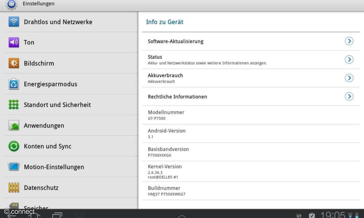 Samsung Galaxy Tab 10.1 Screen