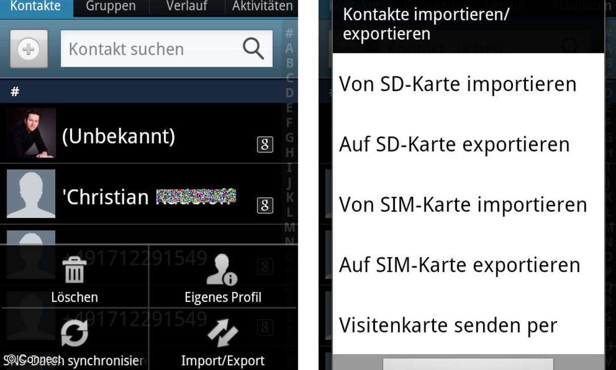 Kontakte importieren bei Android