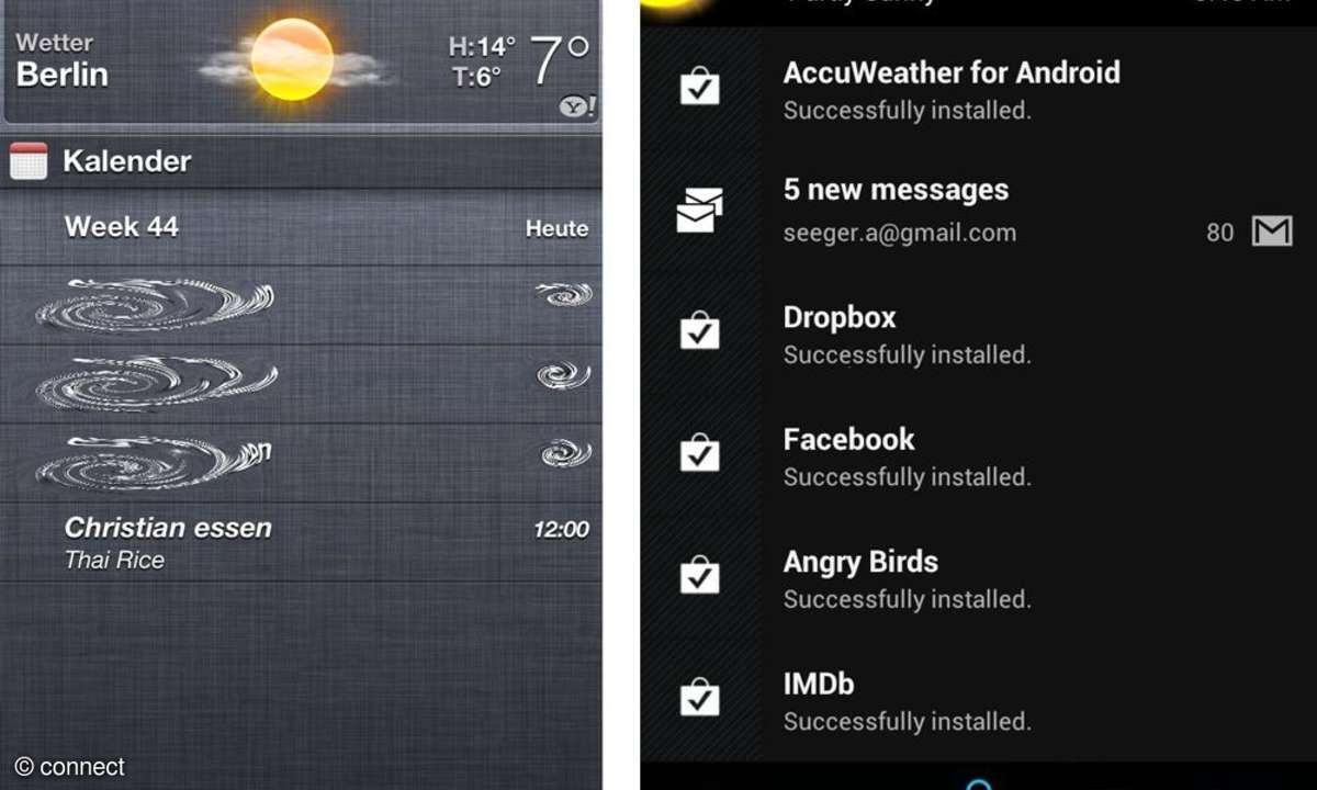 Android Ice Cream Sandwich und iOS 5 im Vergleich