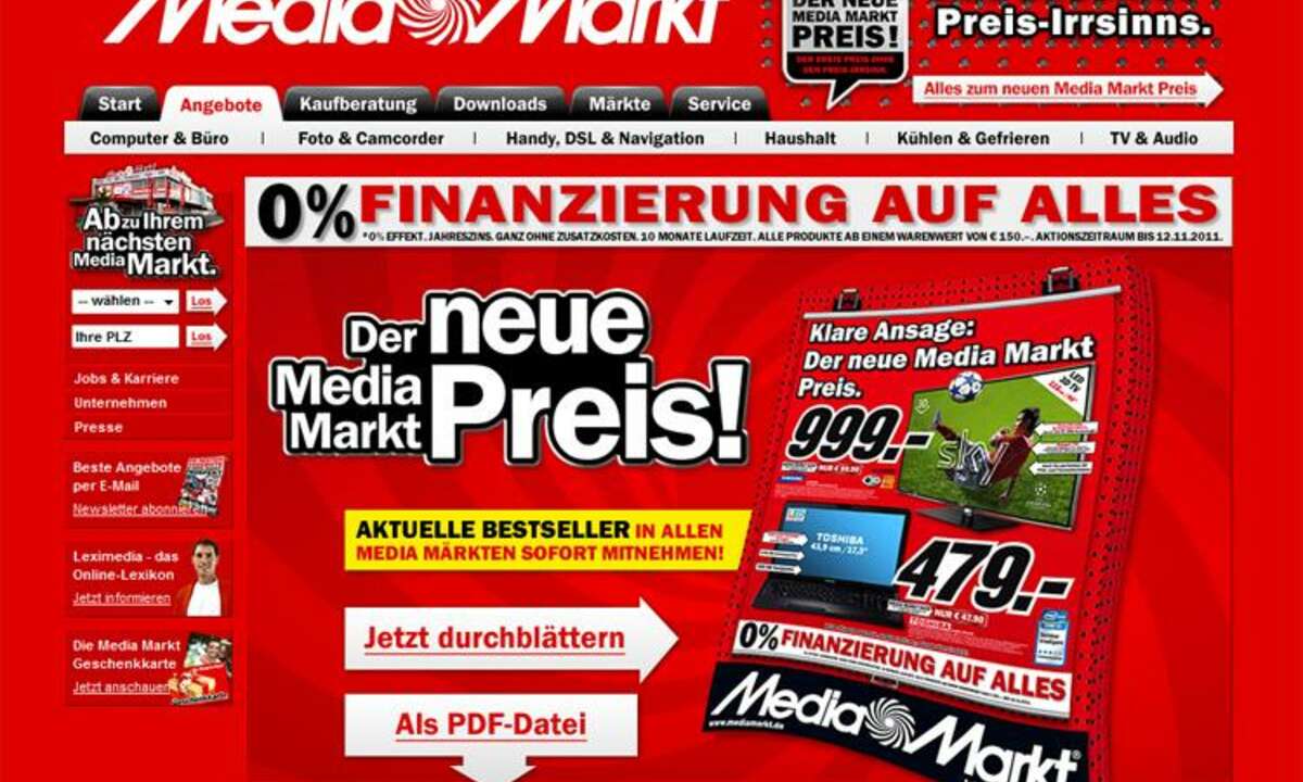 Mediamarkt Flyer, Newsletter KW 44/2011