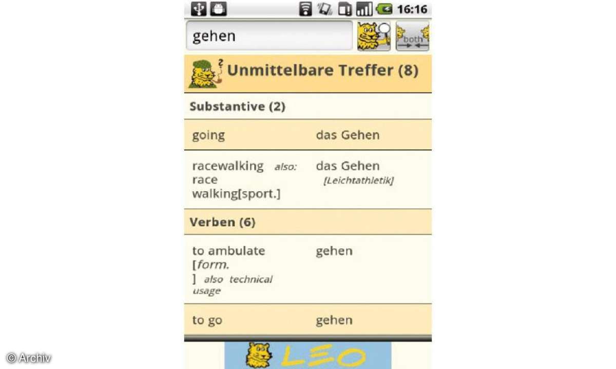 Android App Leo Wörterbuch