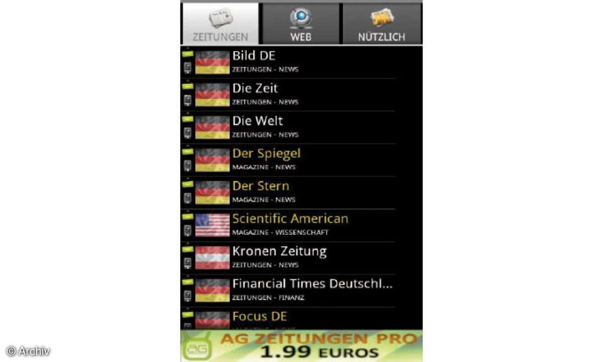 Android App Zeitungen Free