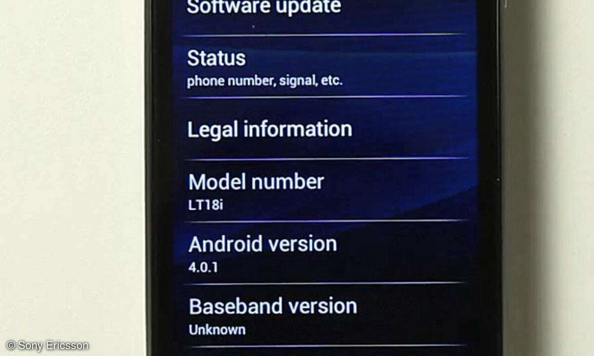 Xperia Arc S mit Android Ice Cream Sandwich