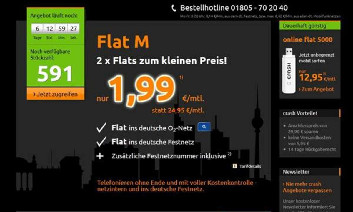 Crash mit neuer Last-Minute-Tarifaktion