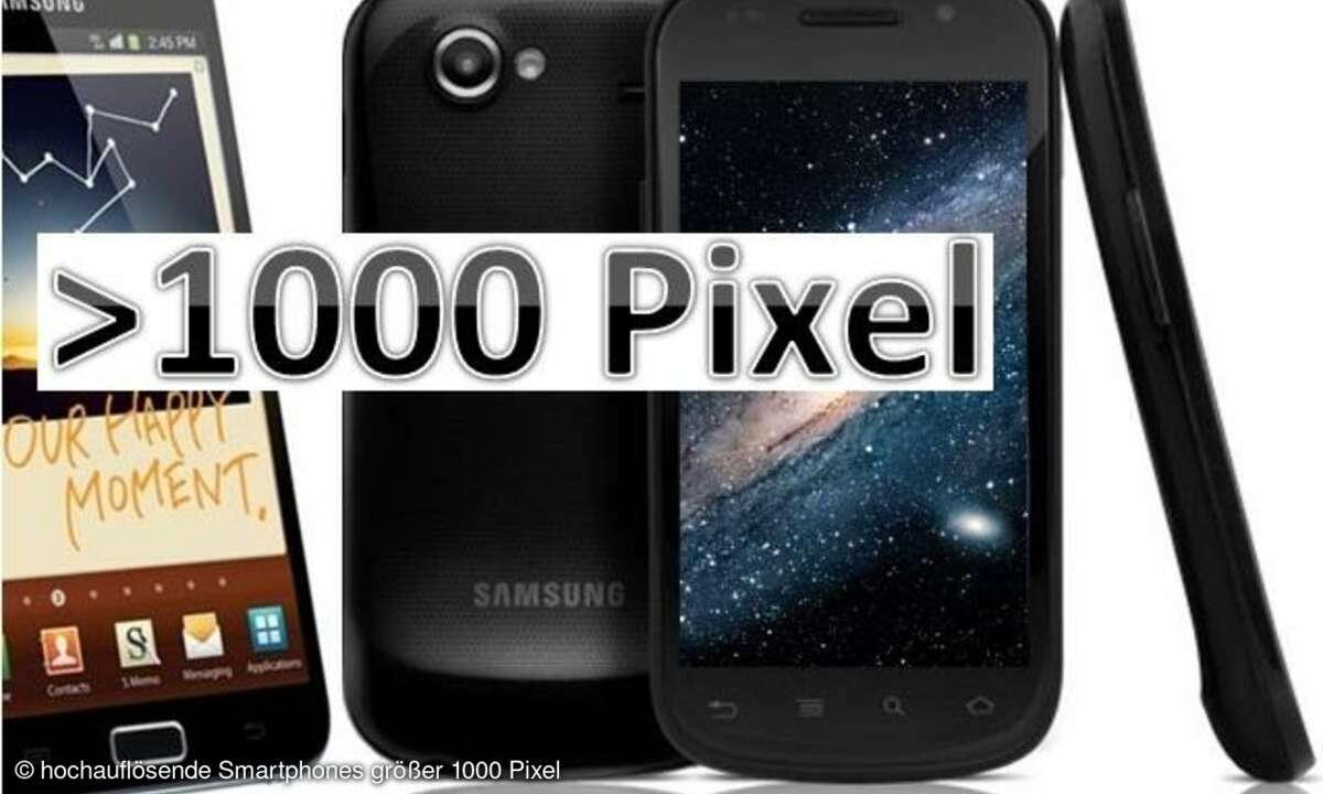 hochauflösende Smartphones größer 1000 Pixel
