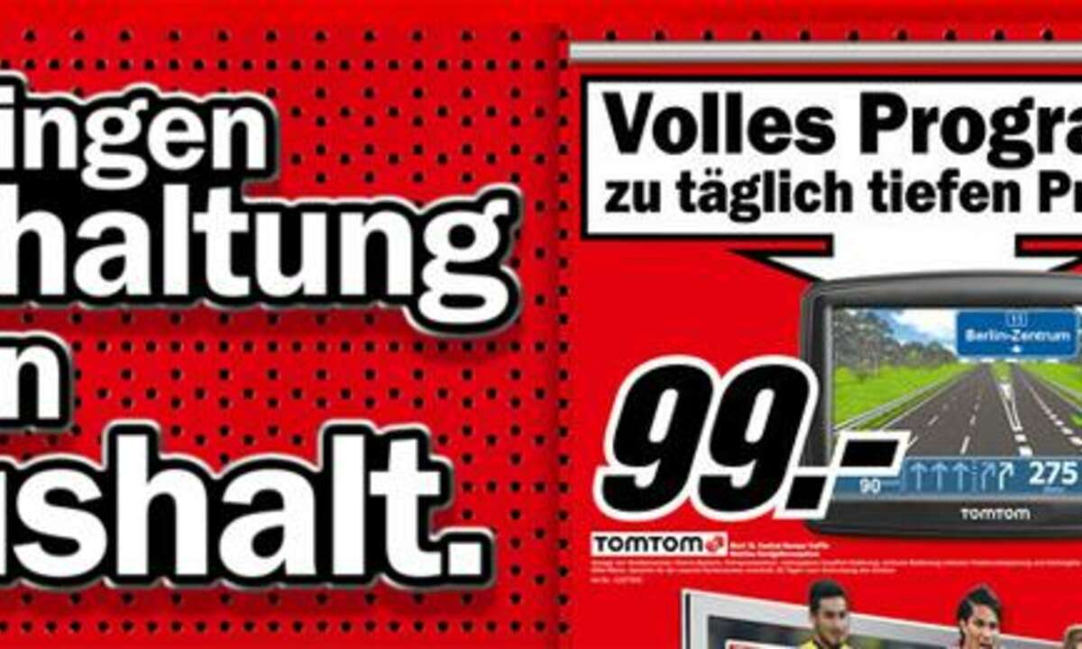 Tomtom-Navi jetzt für 99 Euro beim Mediamarkt