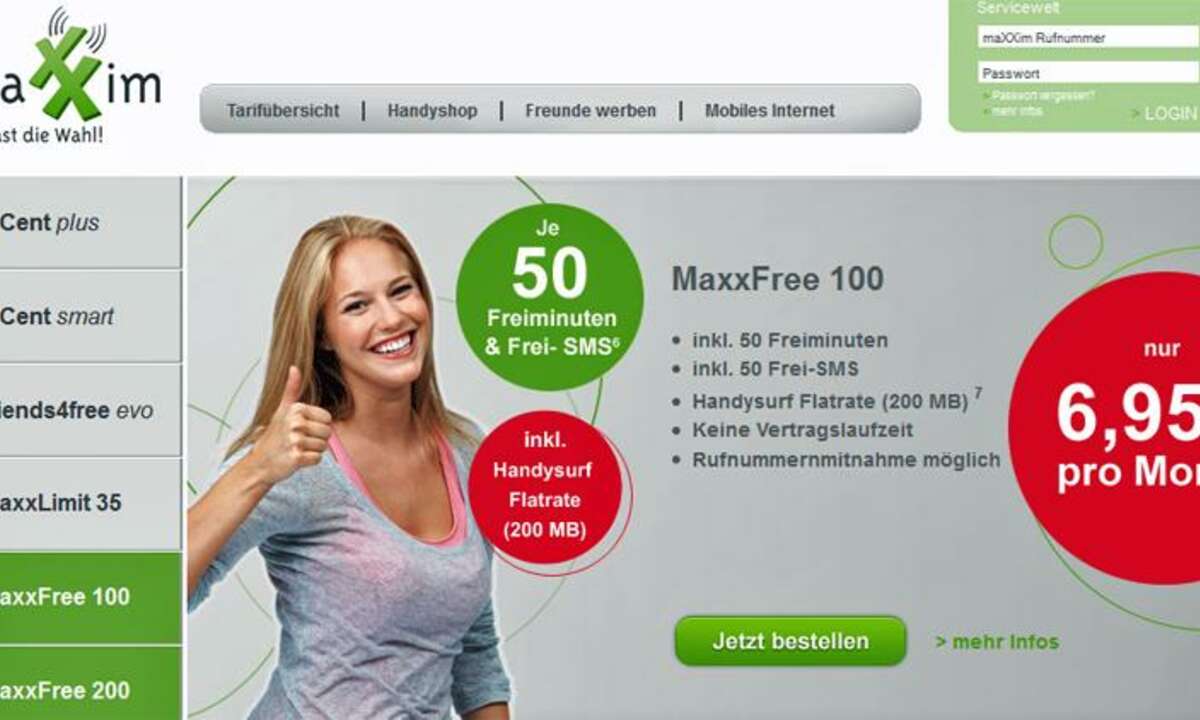 Maxxim MaxxFree 100, Maxxim, Flat-Paket