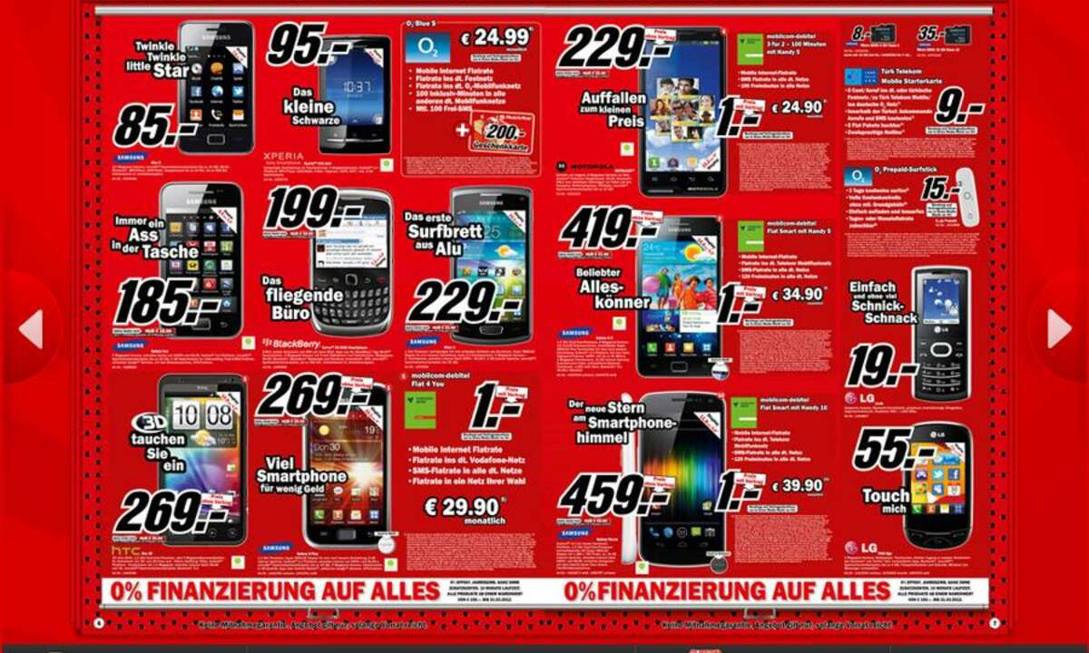 Mediamarkt: Die Smartphone-Angebote vom 22.03.2012