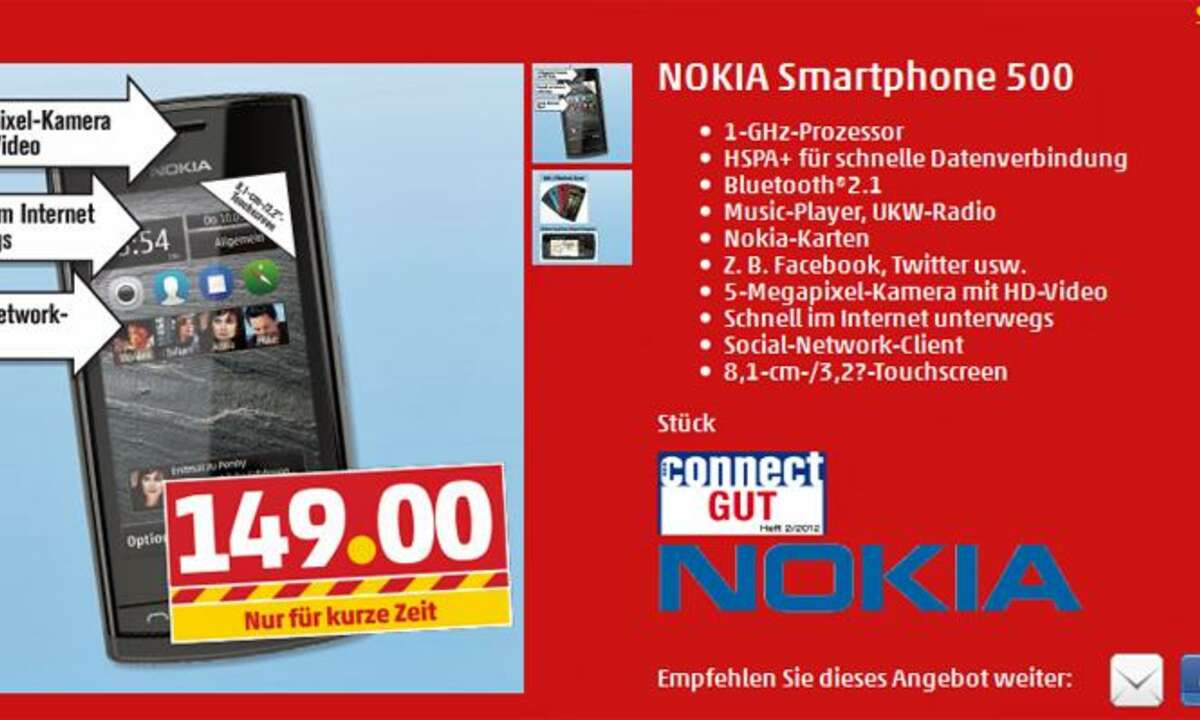 Nokia 500, Penny Aktionsangebot