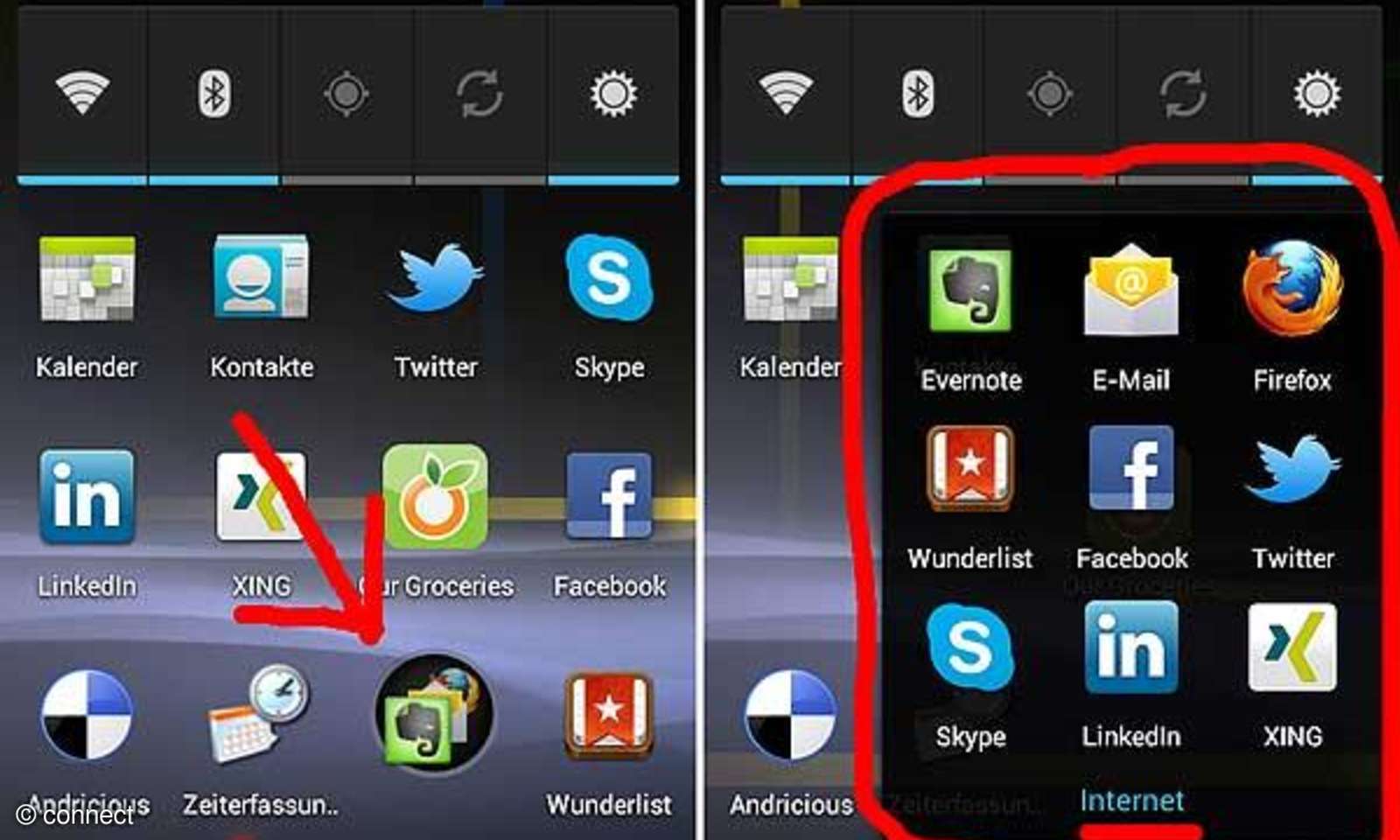 Tipp Ordner erstellen bei Android 4.0 connect