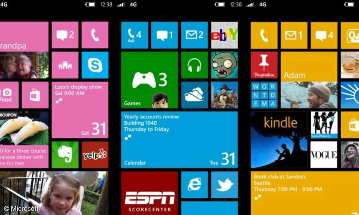 Microsoft Windows Phone 8, Startscreen