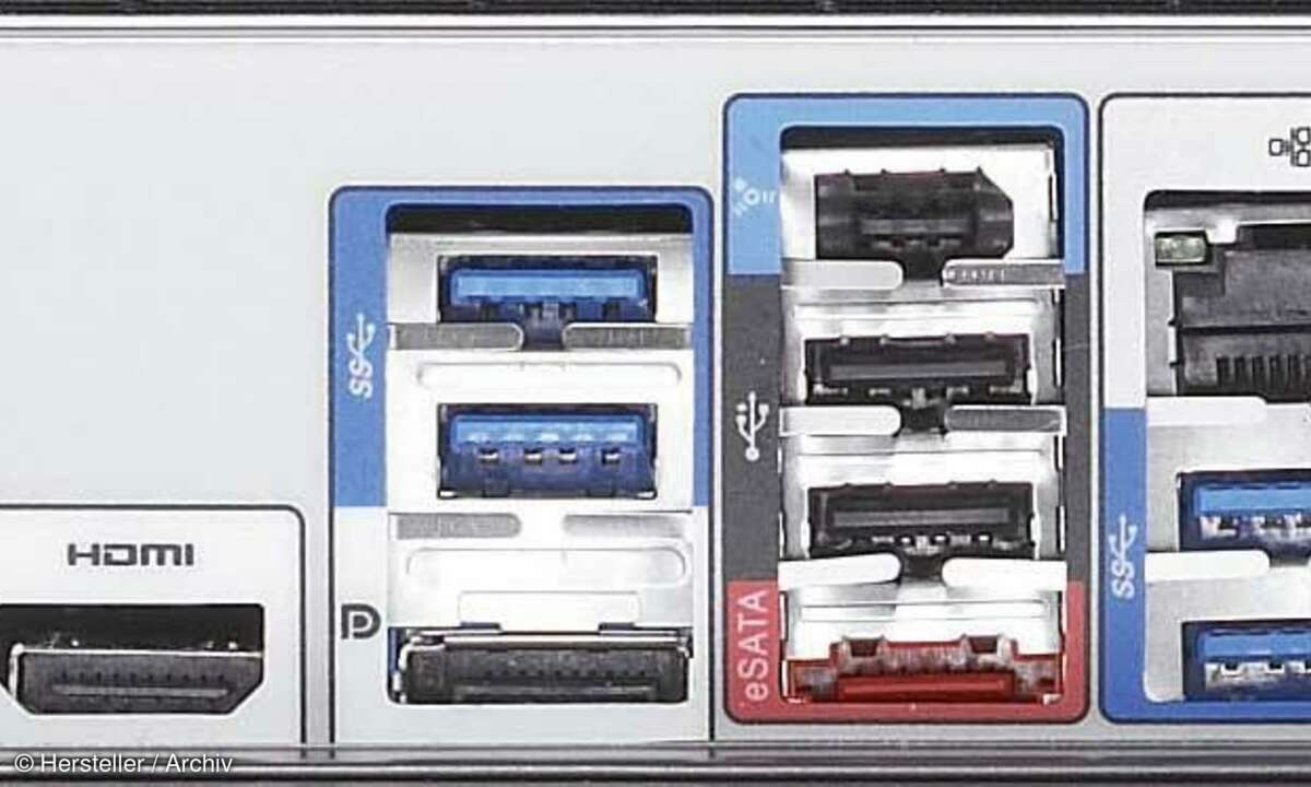 Anschlüsse des Intel-Boards