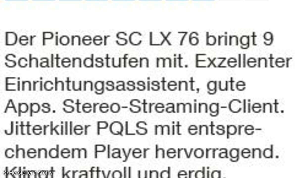 Pioneer SC LX 76 - stereoplay Bewertung / Testurteil