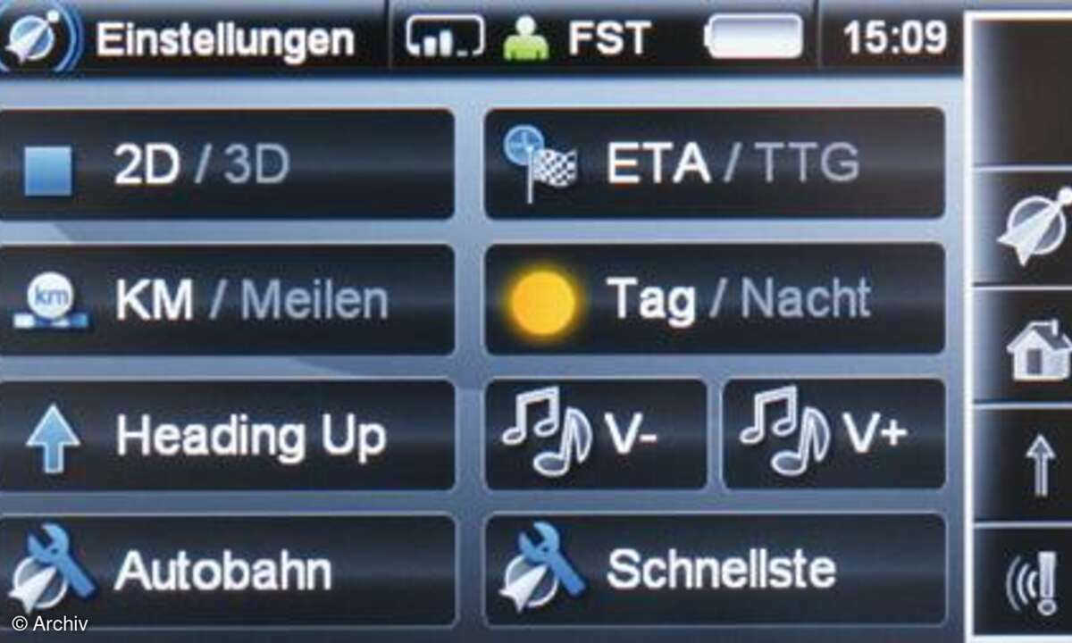 Navi-Optionen