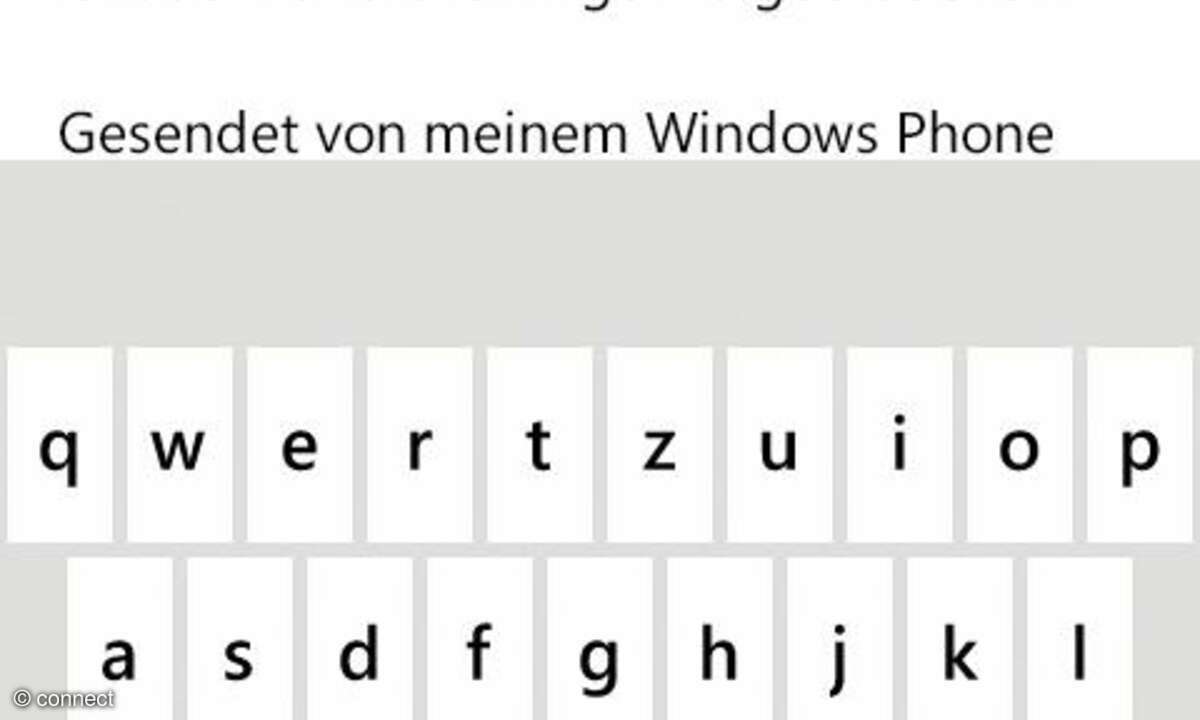 Gut getippt: Im Hoch- wie im Querformat lässt sich dank der großen Qwertz-Tastatur mühelos tippen