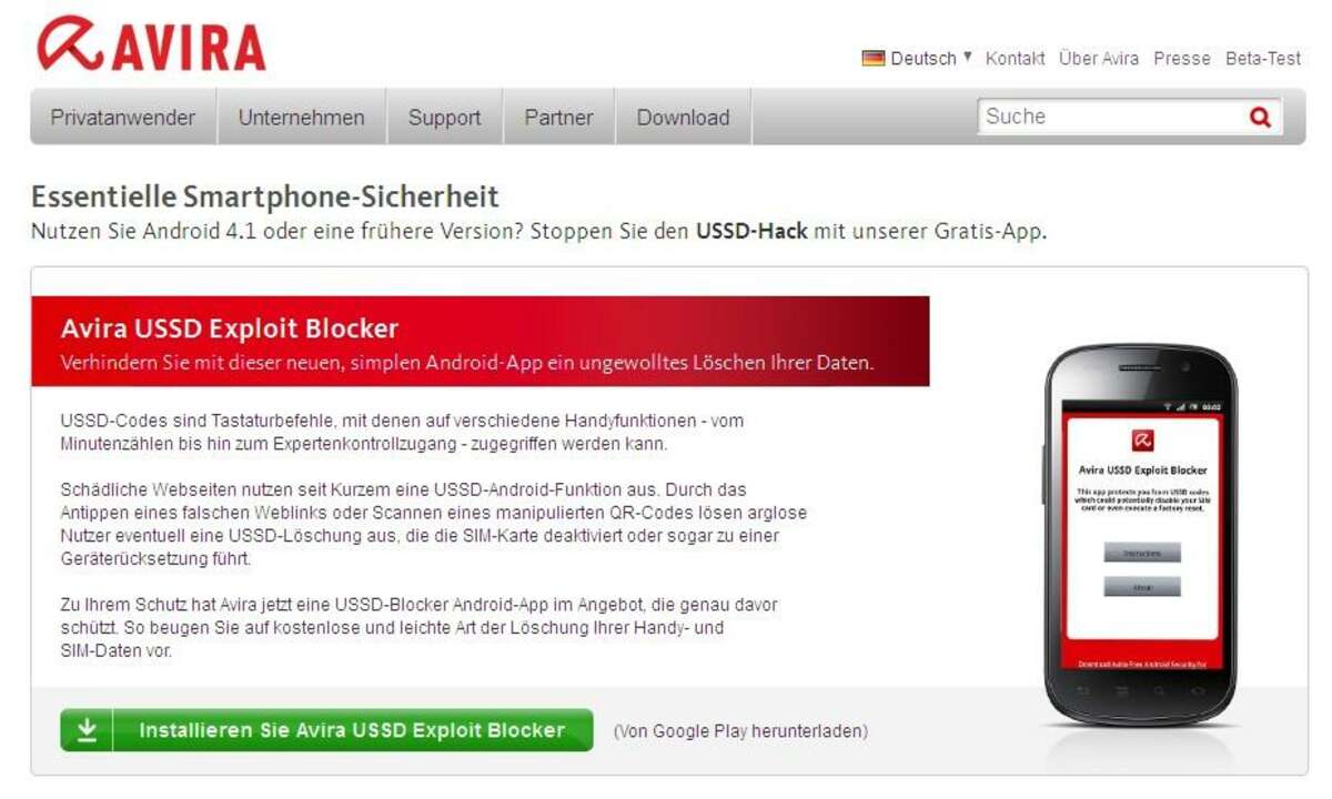 Avira USSD Exploit Blocker
