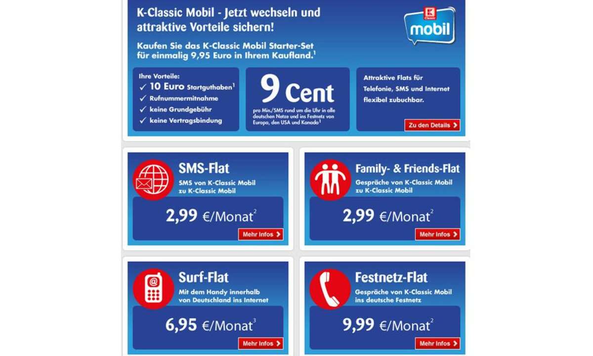 Kaufland Tarif, K-Classic Mobil, Guthaben-Tarif
