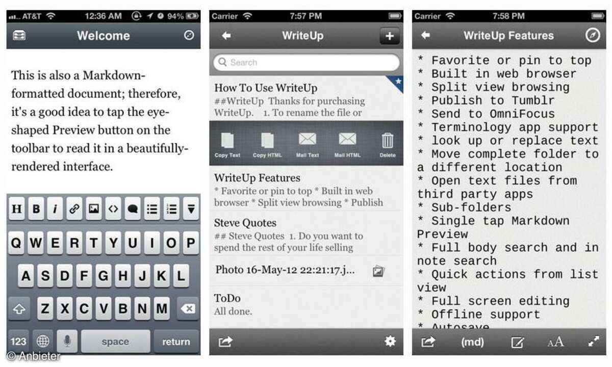 Texteditoren für iPhone und iPad