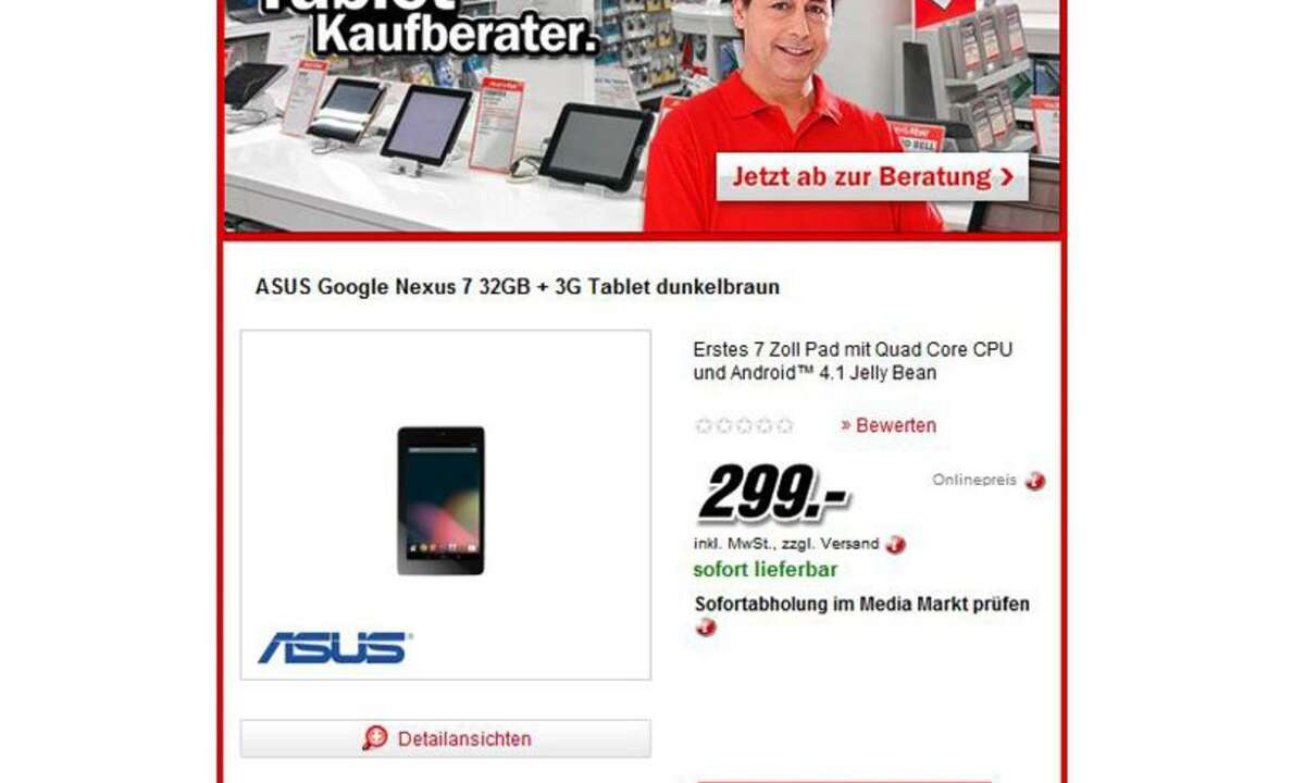 Media Markt, Nexus 7 3G