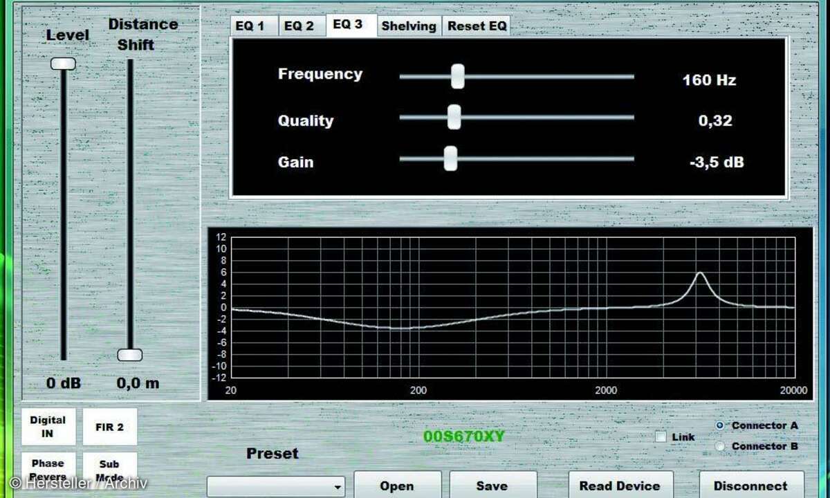 Benutzeroberfläche der FIRcontrol-Software