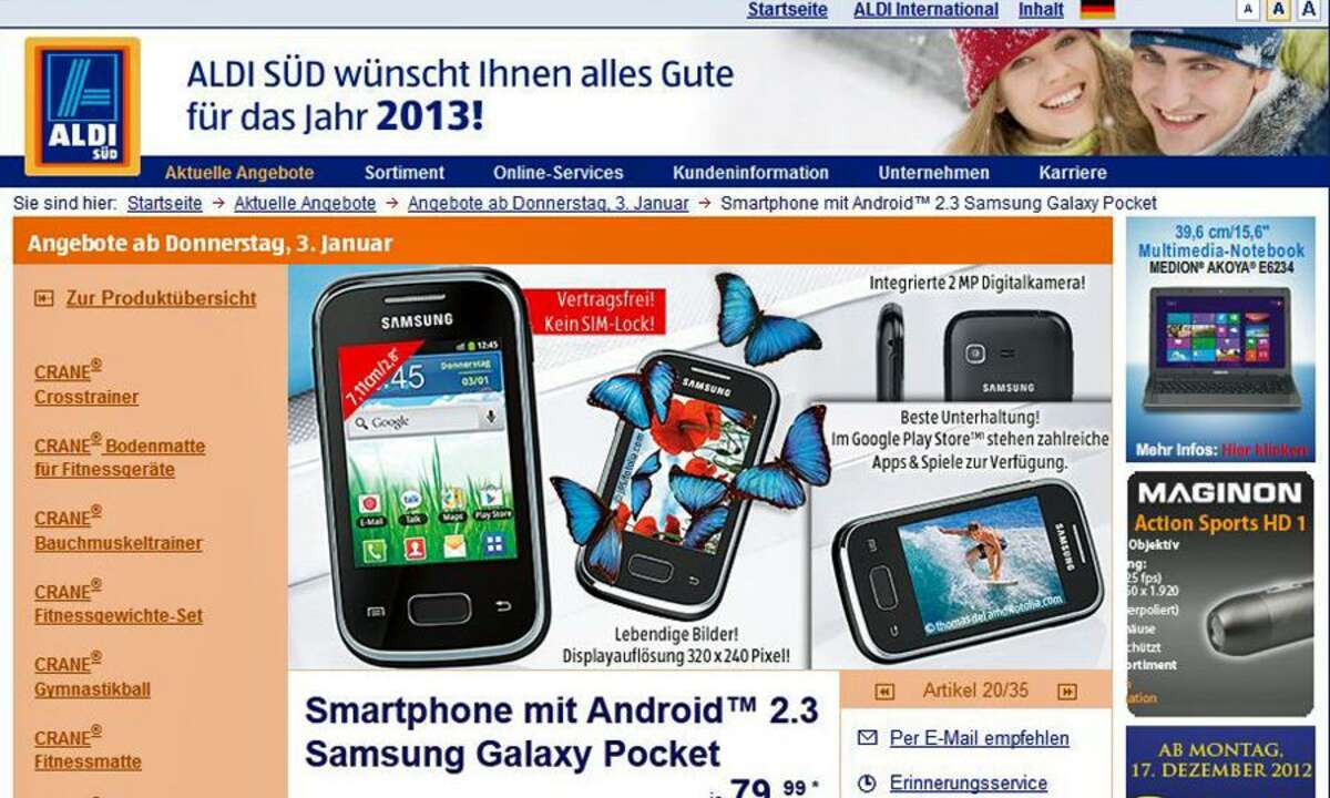Aldi-Aktion, Galaxy Pocket