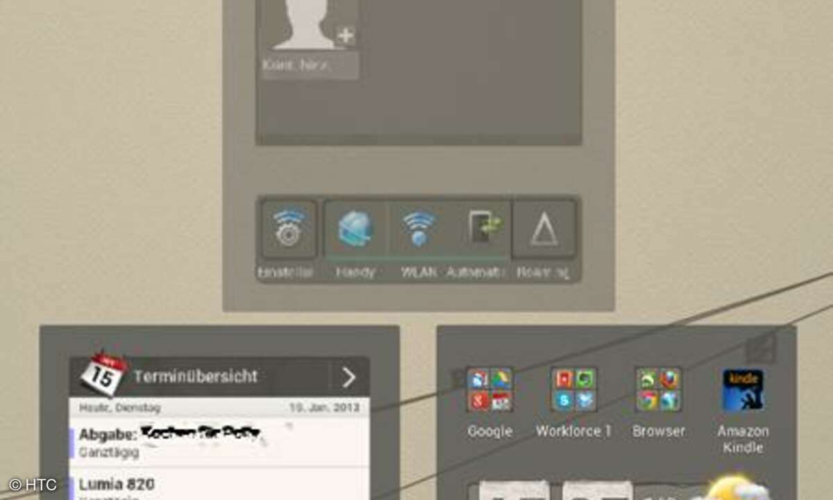 HTC One X+ Startbildschirme Screens