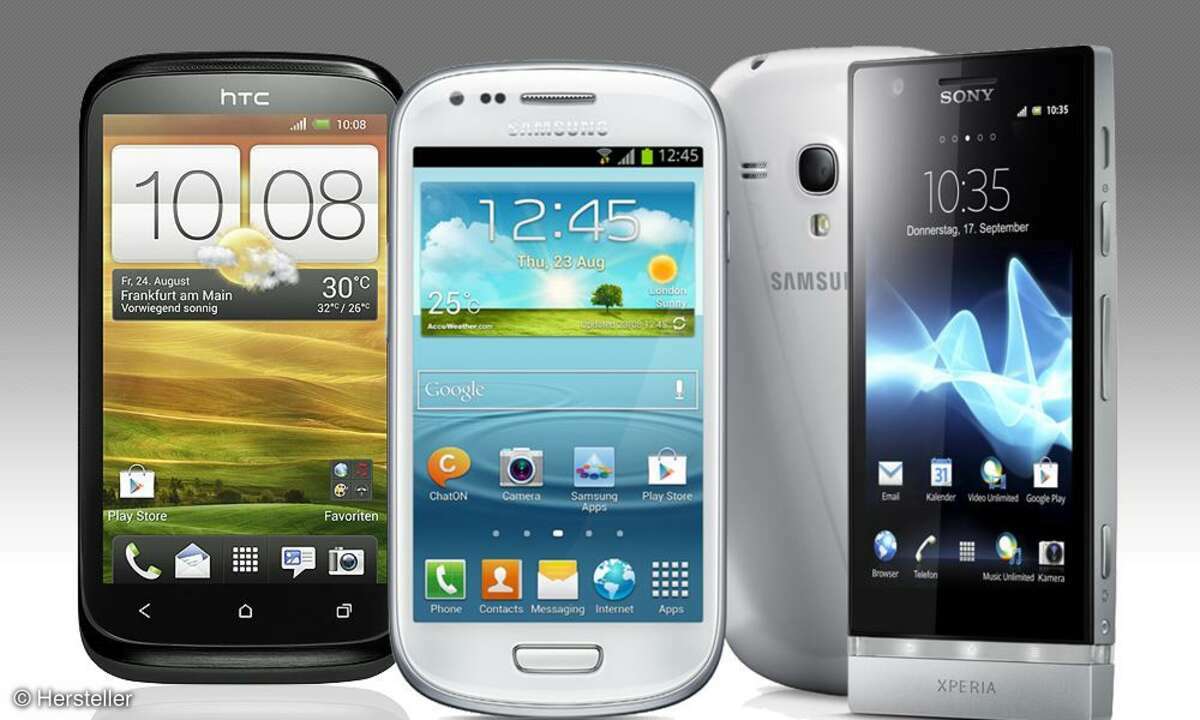 S3 mini, desire x, xperia p