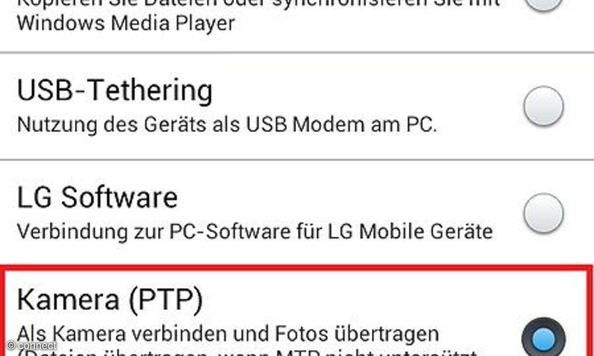 Smartphone als Massenspeicher am PC