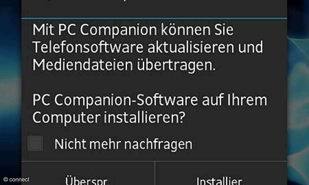 Herstellersoftware für PC-Sync installieren