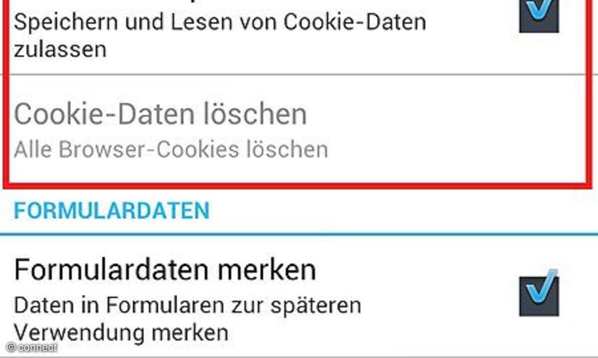 Cookies zulassen und löschen