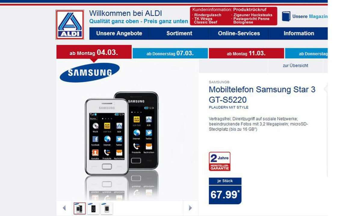 Aldi Nord: Samsung Star 3