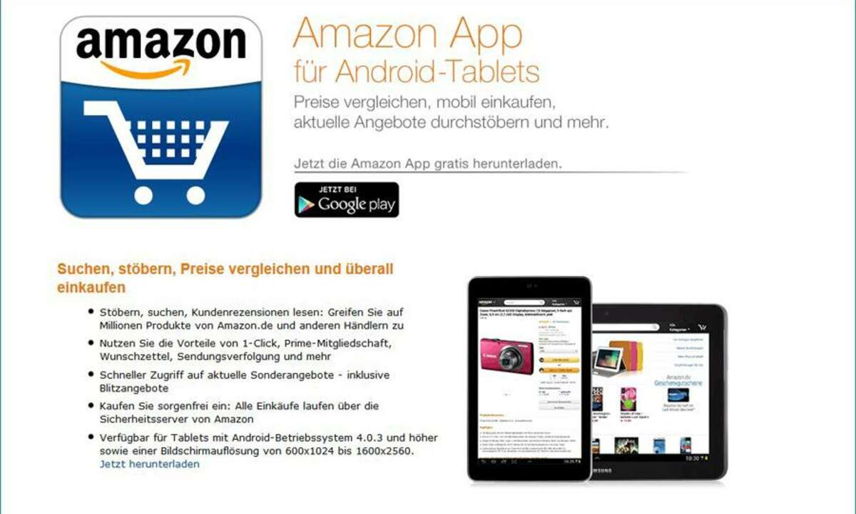 Amazon App, Tablets