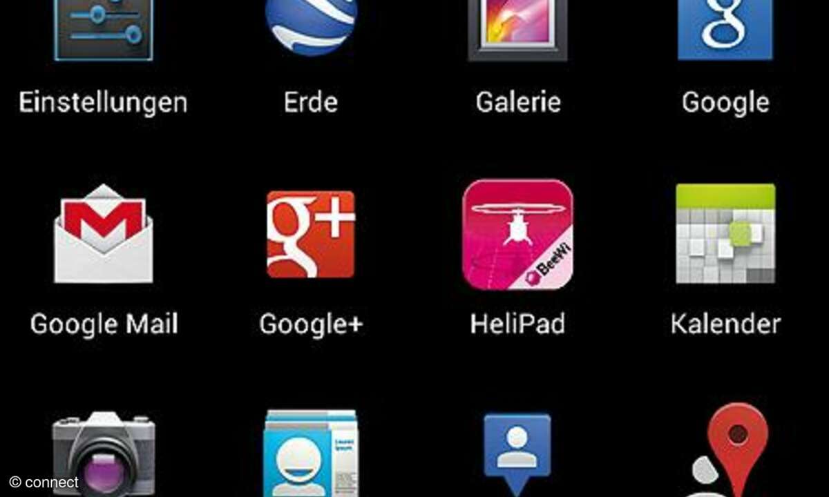 Google Android UI - Hauptmenü