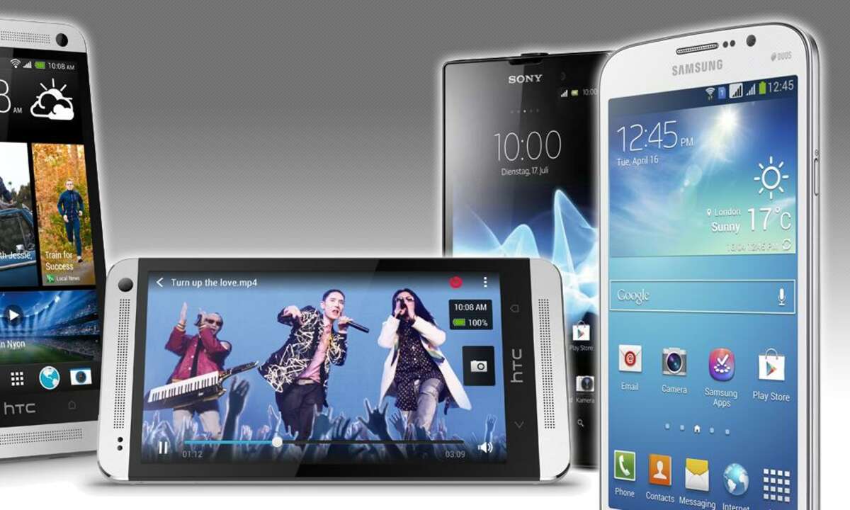 HTC One, Xperia E, Galaxy Mega