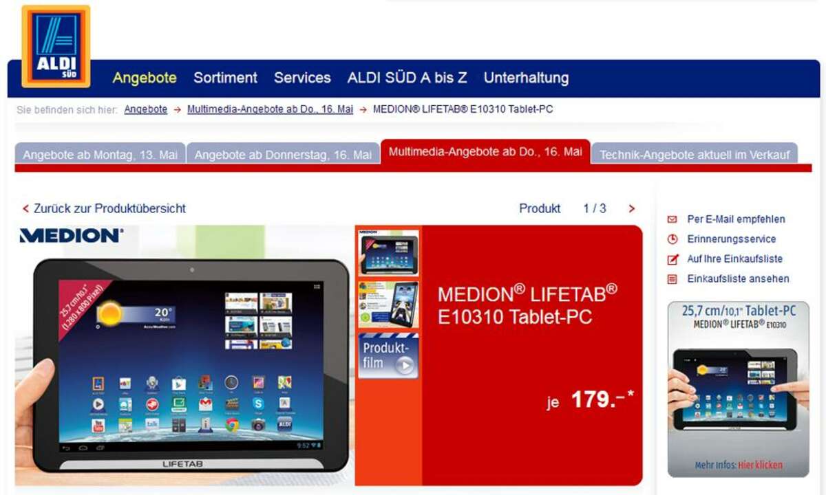 Aldi,Medion Lifetab E10310