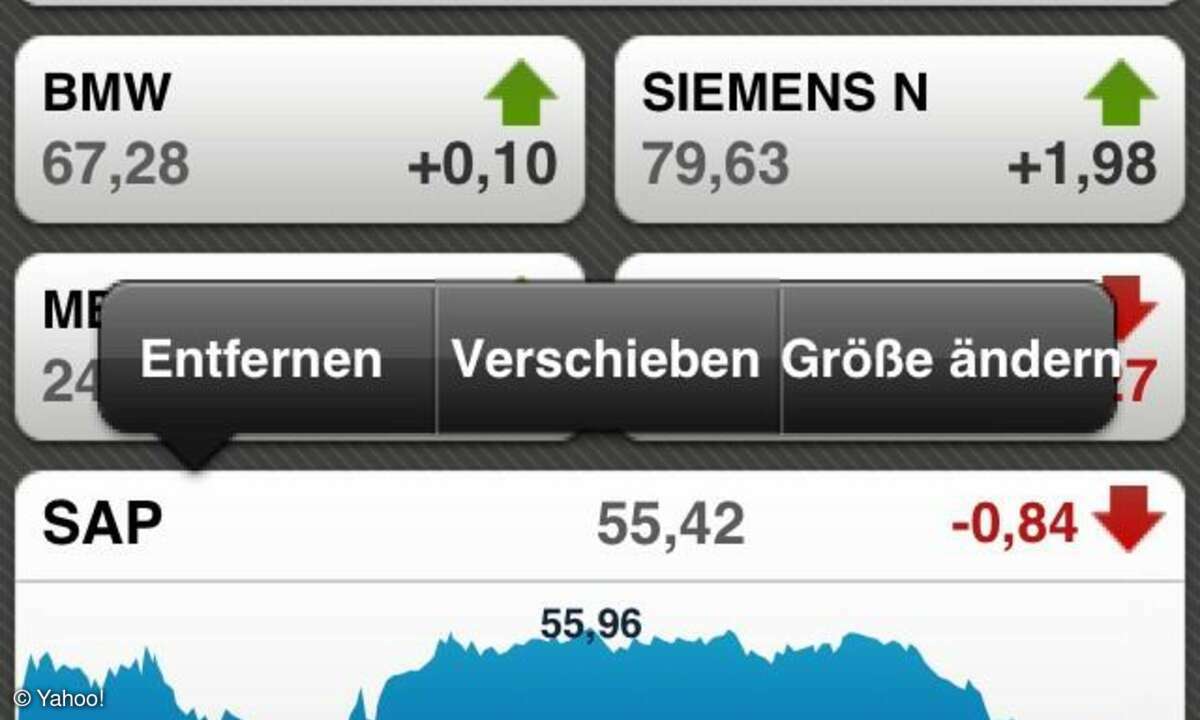 Yahoo! Finance Börsen-App