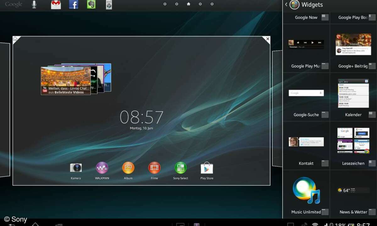 Sony Xperia Z Tablet - Geteilter Bildschirm