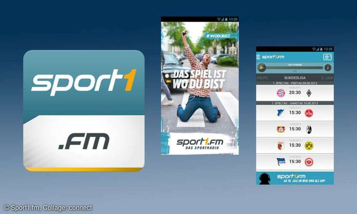 Sport1.fm ist per App auf iOS- und Android-Geräten empfangbar.