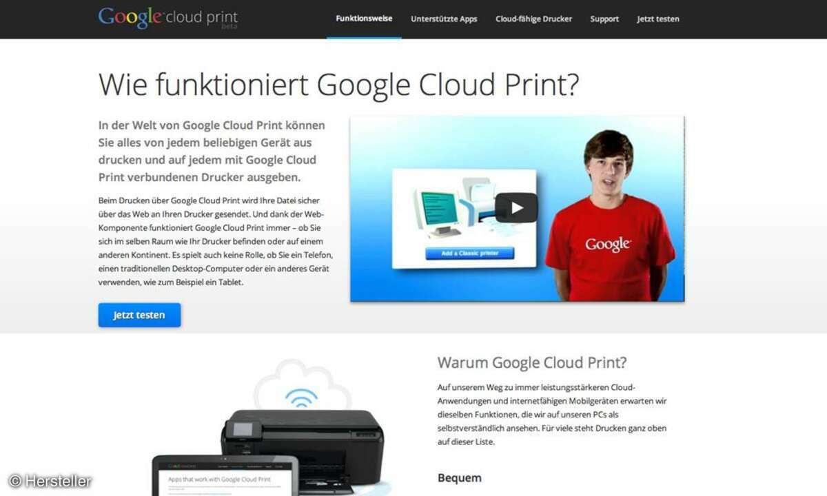 Cloud Printing-fähige Drucker