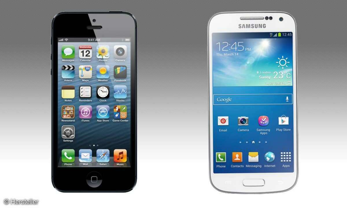 Apple iPhone 5 und Samsung Galaxy S4 mini