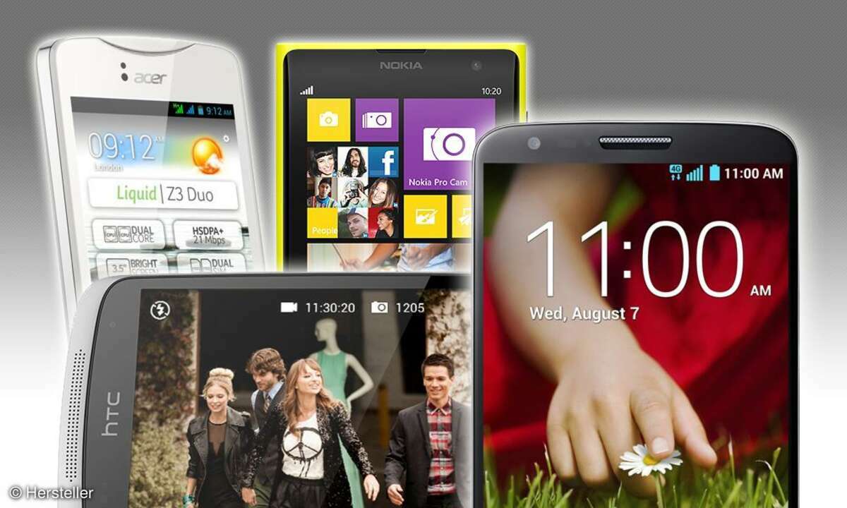 Liquid Z3, Lumia 1020, Desire 500, G2