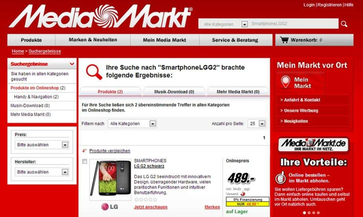 Mediamarkt, LG G2,Aktion