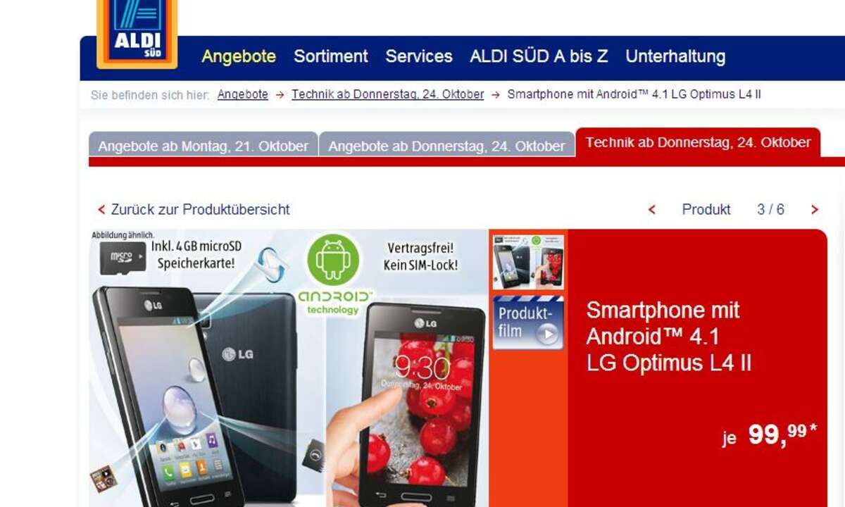 LG Optimus L4 II,Aldi