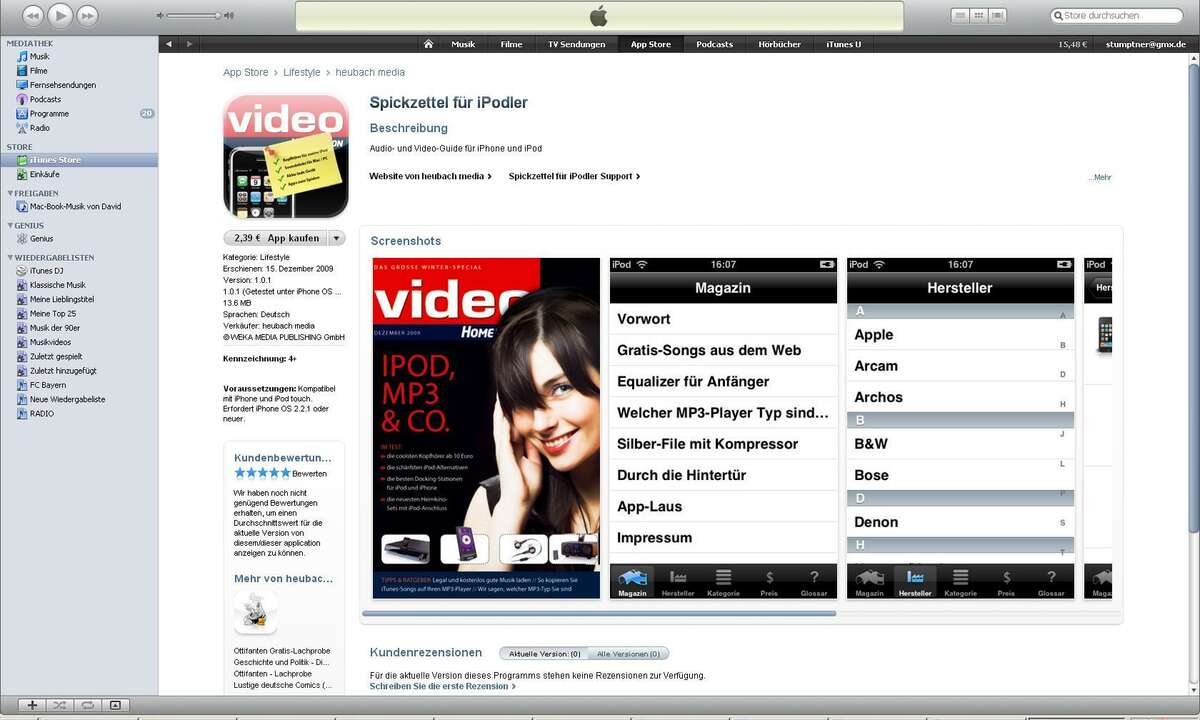 Spickzettel-App im iTunes-Store